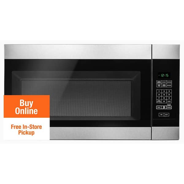 1.6 cu. ft. Stainless Steel Electric 1000-Watt Over the Range Microwave 300 Exhaust CFM with Add 0:30 Seconds