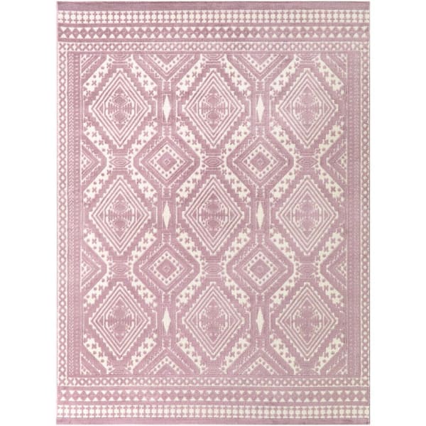 Enlow Lilac 5 ft. 3 in. x 7 ft. Geo Traditional Area Rug