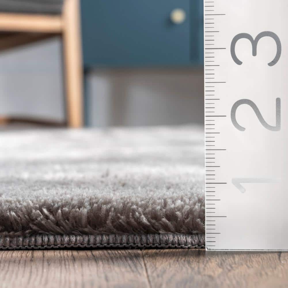 Gray 2' x 3' Machine Washable Shag Area Rug