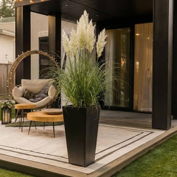 Tierra Verde Sonata Medium Black Recycled Rubber Tall Square