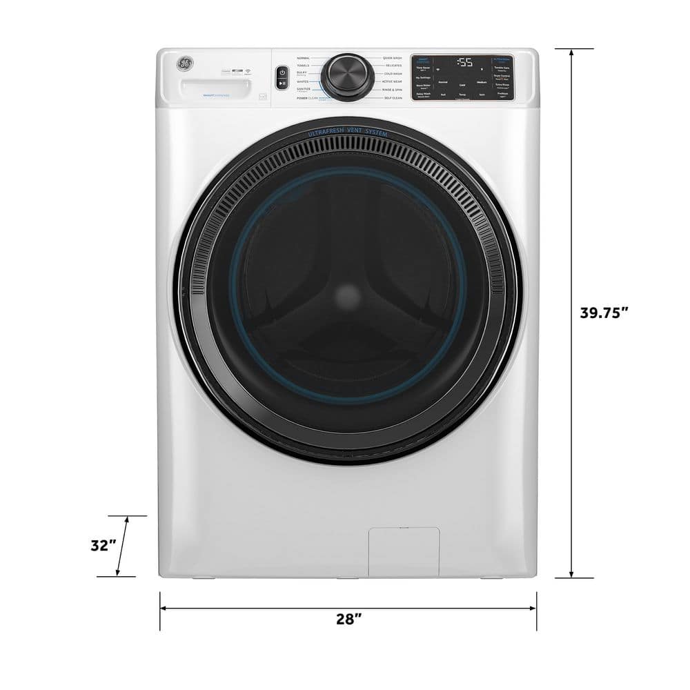 White 5.0 Cu. Ft. Smart Front Load Steam Washer