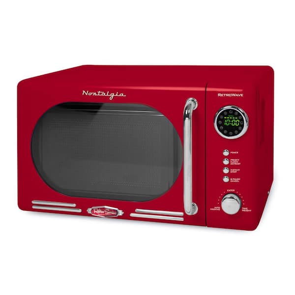 Nostalgia Retro 0.7 cu. ft. 700-Watt Countertop Microwave Oven in Red