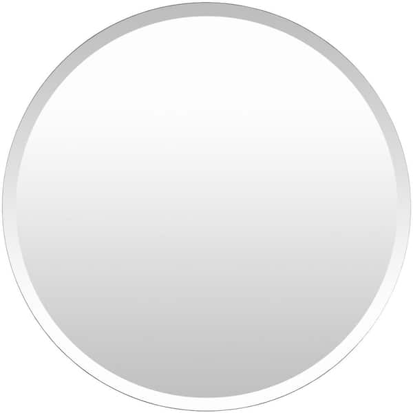 Livabliss Iyana 24 in. H x 24 in. W Round Wood Frame Silver Decorative Mirror