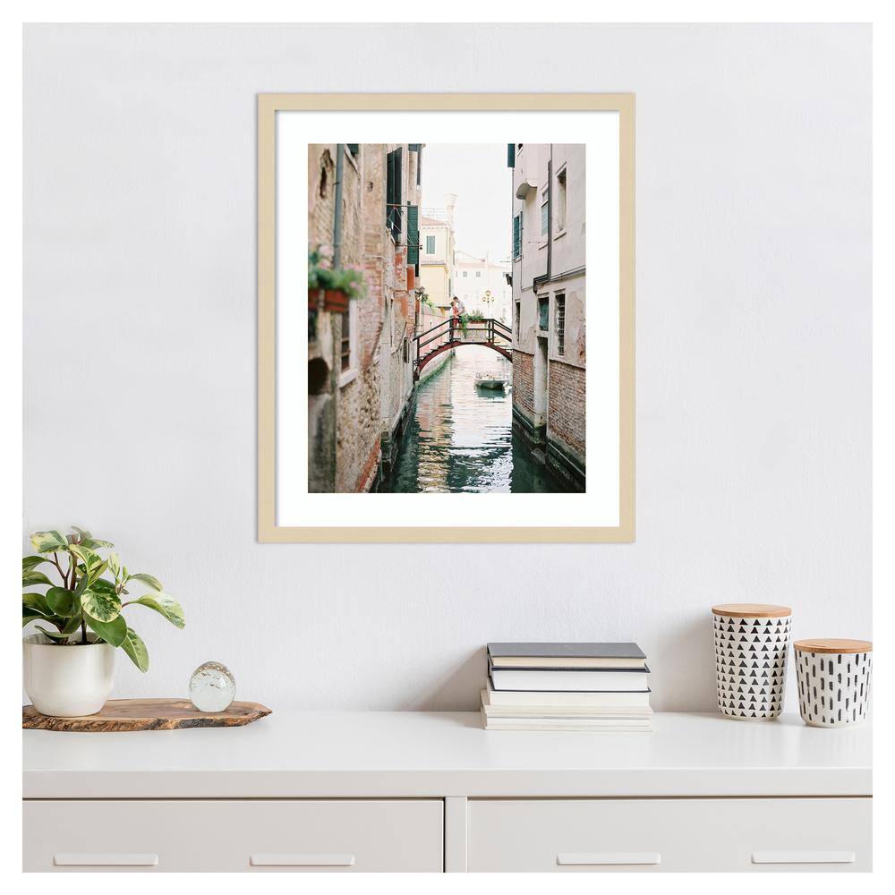 Love in Italy 21"x25" Beige Wood Framed Wall Art Print