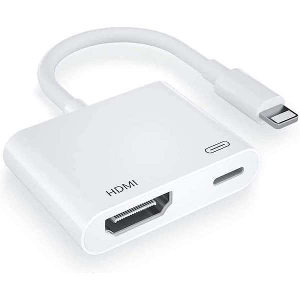 EKIEUDL White HDMI Digital AV Adapter-1080P Video and Audio Sync Screen Converter AV Adapter