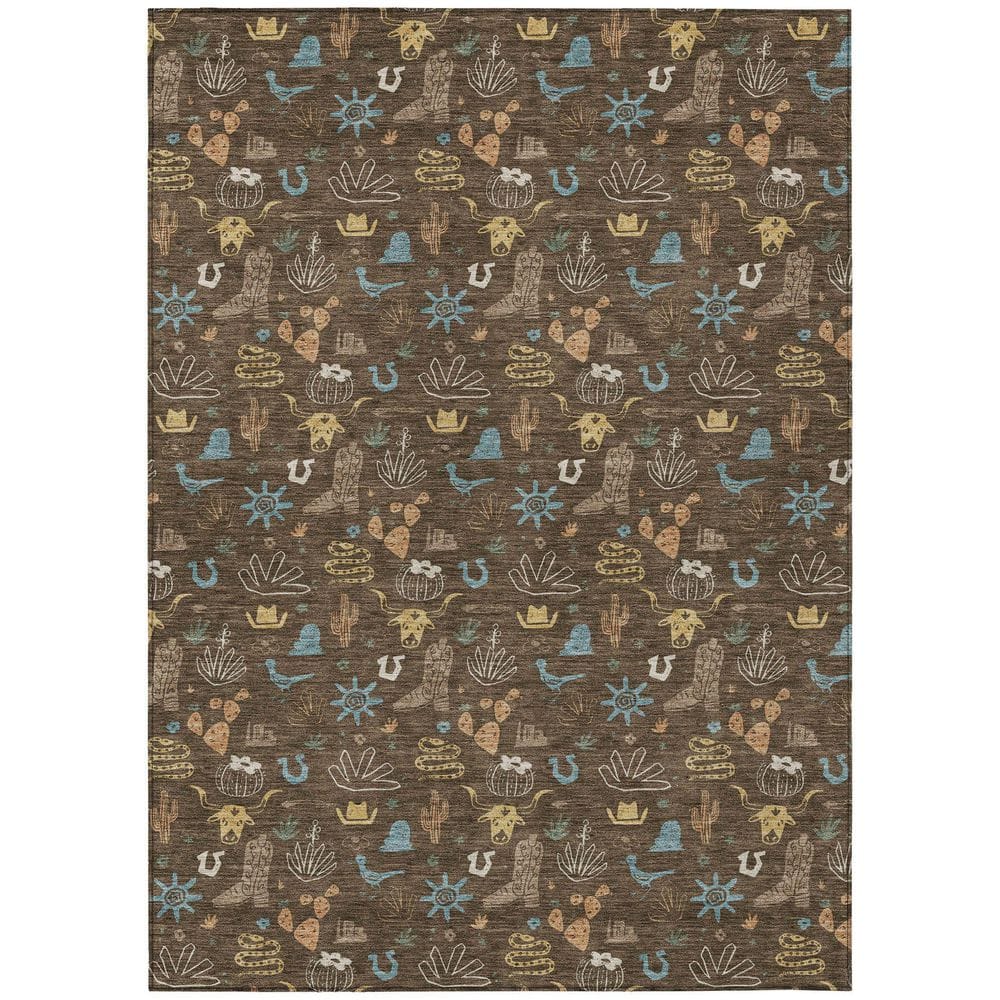 Chantille Machine Washable Indoor/Outdoor Abstract ACN2562 Chocolate 3 ft. x 5 ft. Area Rug price history on PriceWatchPro