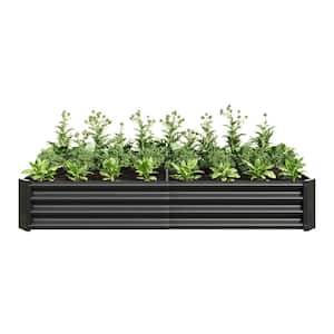 Large 71 in. L Black Metal Rectangular Outdoor Raised Garden Bed Vegetables Flowers Planter Bed (1-Pack)