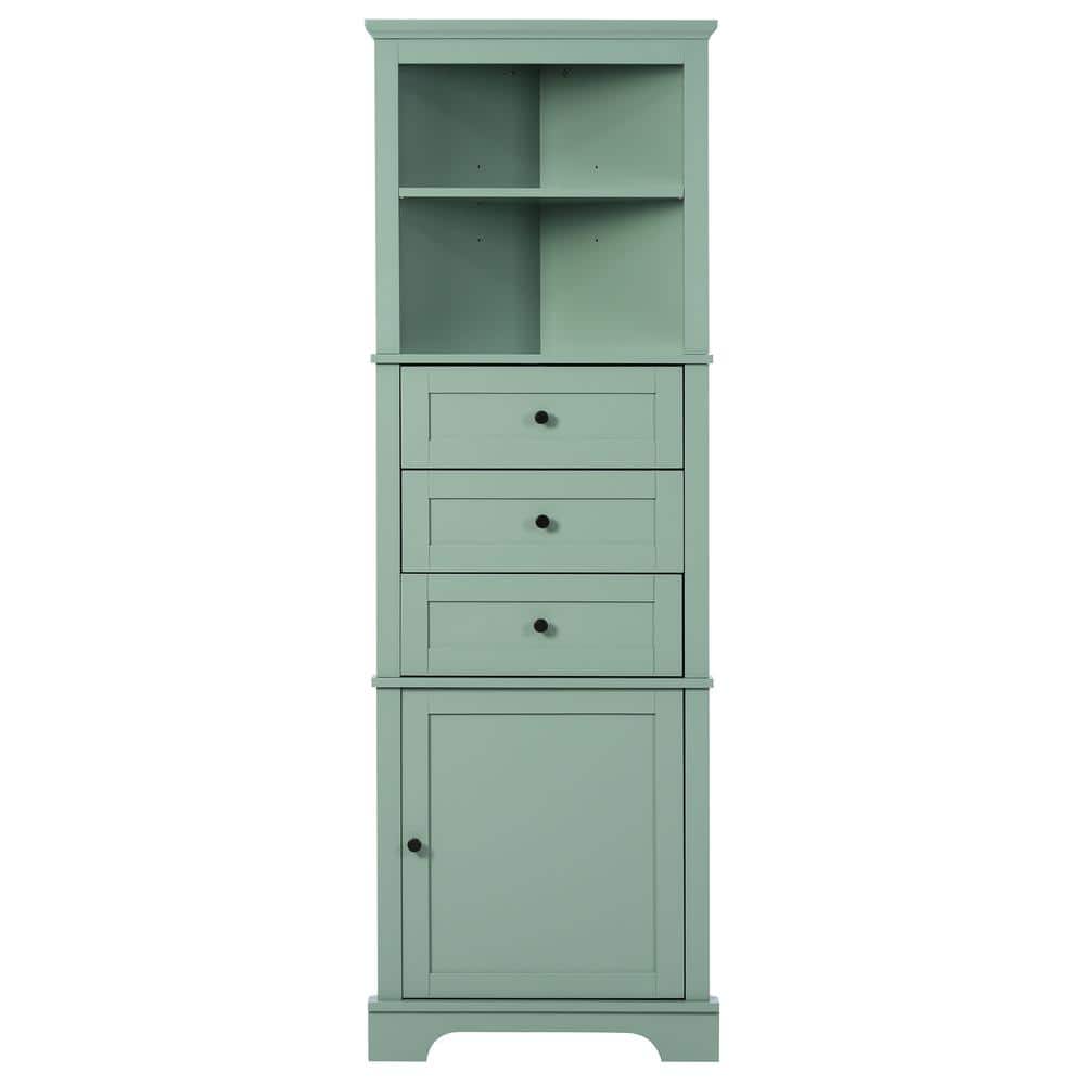 Modern 16.3 in. W x 16.3 in. D x 68.9 in. H Green Triangle Linen Cabinet Ta