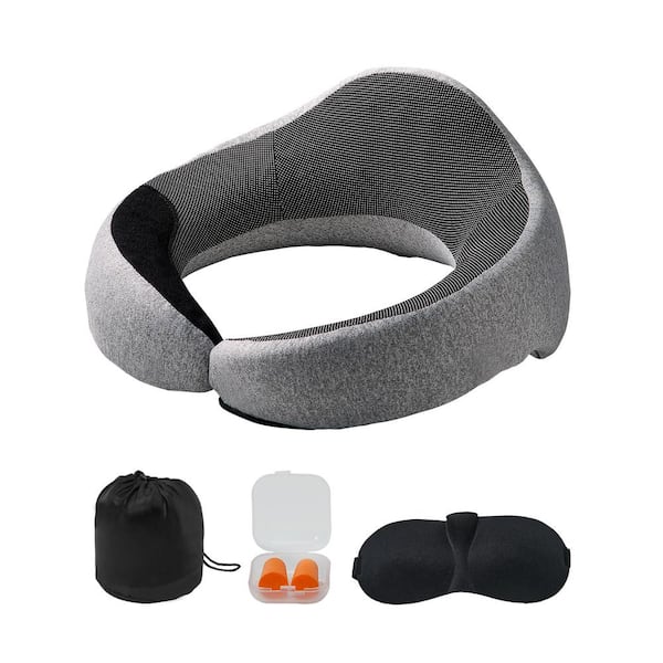 Travel Pillow Double-Layered 3D Support Neck Pillow 360° Flexible Rotation Upgraded Memory Foam Travel Neck Pillow