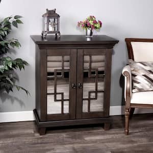 Morgan Hill Dark Brown 37.5 in. H x 32 in. W Accent Storage Cabinet with 2 Doors