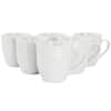 OUR TABLE Simply White Fine Ceramic 6 Piece 8 oz. Square Cup and Saucer Set  in White 985119938M - The Home Depot