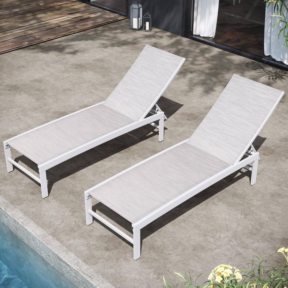 Reviews for Pellebant All-Weather 2-Piece Outdoor Chaise Lounge with 6 ...