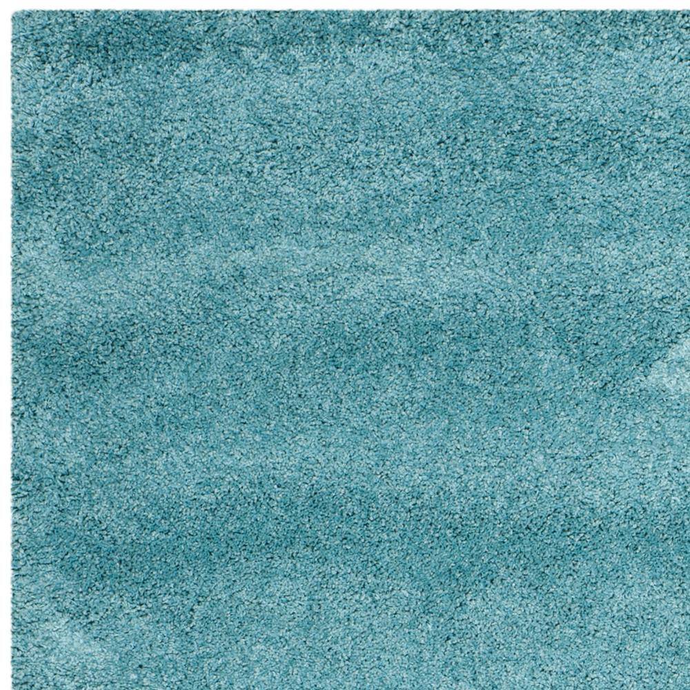 Aqua Blue Tufted Shag Rectangular Rug, 10' x 14', Easy Care Handmade