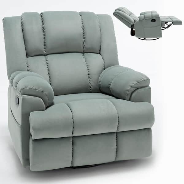 Boyel Living Green Manual Recliner Chair with Rocker and Swivel in Fabric for Living Room