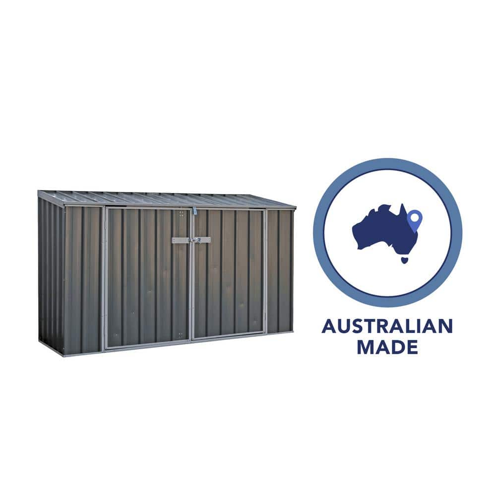 Absco 7.5 x 2.5 ft Gray Metal Bike Shed Kit
