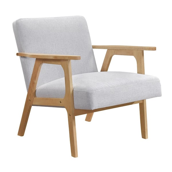 Lewiston Gray Textured Fabric Upholstery Accent Arm Chair