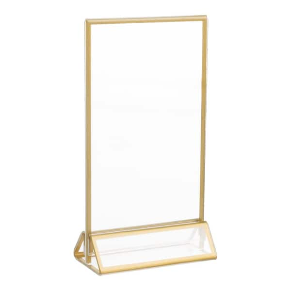 6Pack 4x6 Acrylic Sign Holder with Gold Frames and Vertical Stand