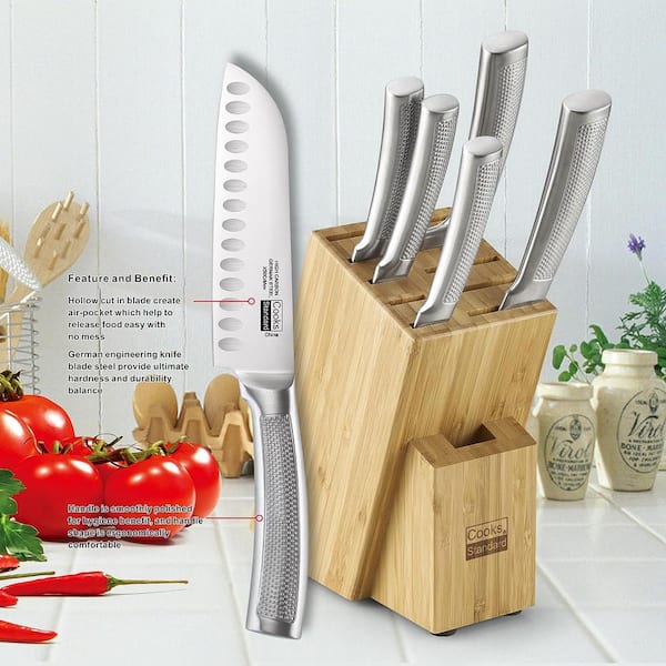 Saveur SELECTS 1026306 German Steel Forged 6-Piece Knife Set with Bamboo in Drawer Storage Knife Block