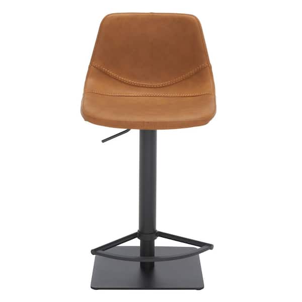 Kynlee Cognac Leather Bar Stool