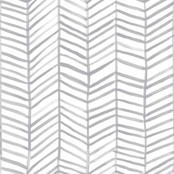 RoomMates Cat Coquillette Herringbone Grey Peel and Stick Wallpaper (Covers 28.18 sq. ft.)