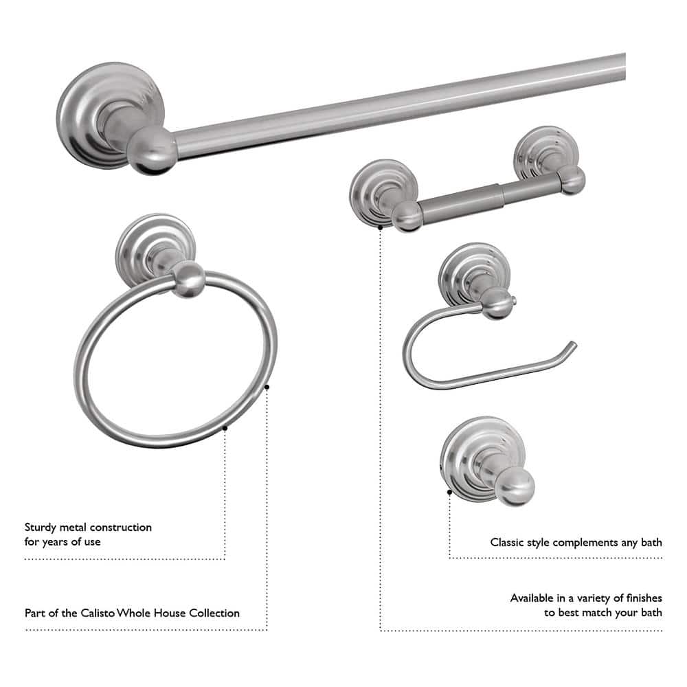 Calisto 30-Inch Satin Nickel Wall Mounted Towel Bar