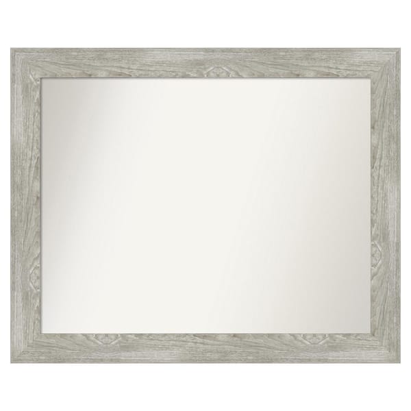 Amanti Art Dove Greywash 42 in. x 34 in. Custom Non-Beveled Distressed Recyled Polystyrene Bathroom Vanity Wall Mirror