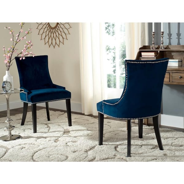 Lester 19 in. Navy/Black Dining Chair (Set of 2)