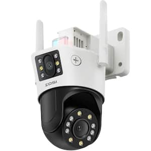 C298 Pro Dual-Lens 8MP(2 x 4MP) Plug-In Outdoor Home Security Camera, 360° PTZ, AI Person Vehicle Detection, 2-Way Audio