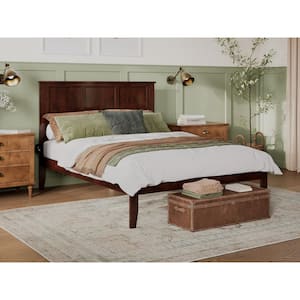 Madison Walnut Queen Platform Bed with Open Foot Board