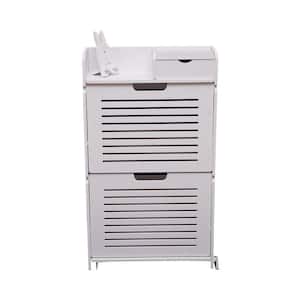 31.69 in. x 18.11 in. Free-Standing White PVC Shoe Storage Cabinet