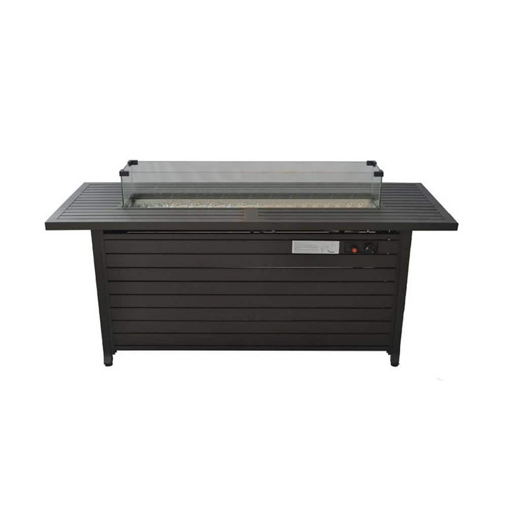 50000BTU 57 in. Aluminum Propane Fire Pit Table in Brown