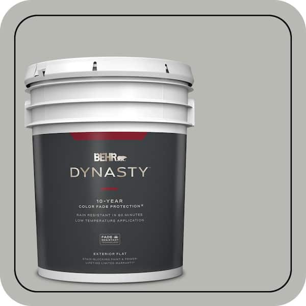 BEHR DYNASTY 5 gal. #PPU18-11 Classic Silver Flat Exterior Stain-Blocking Paint & Primer