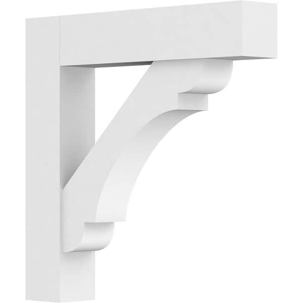Ekena Millwork Standard Olympic 3 in. W x 20 in. H x 20 in. D Signature Urethane Polyurethane Bracket With Block Ends