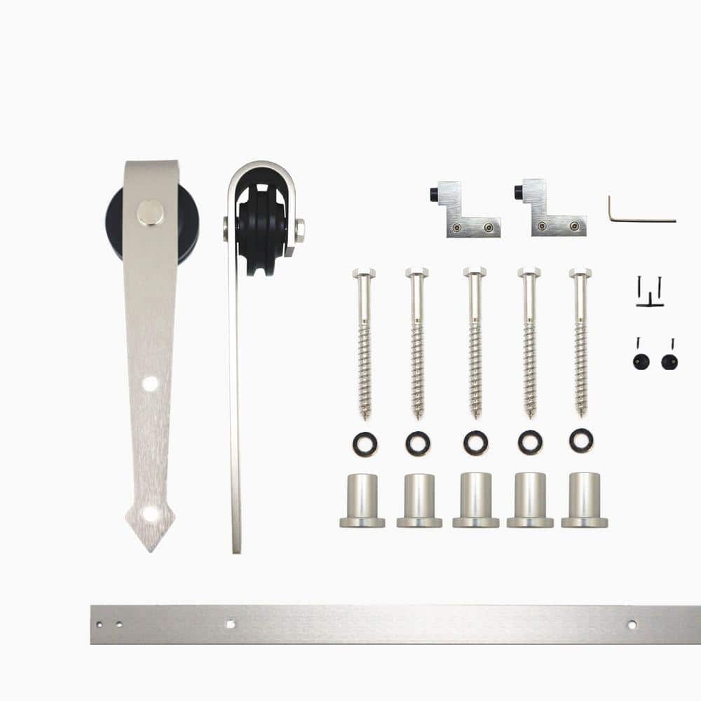 84-Inch Brushed Nickel Sliding Barn Door Hardware Kit
