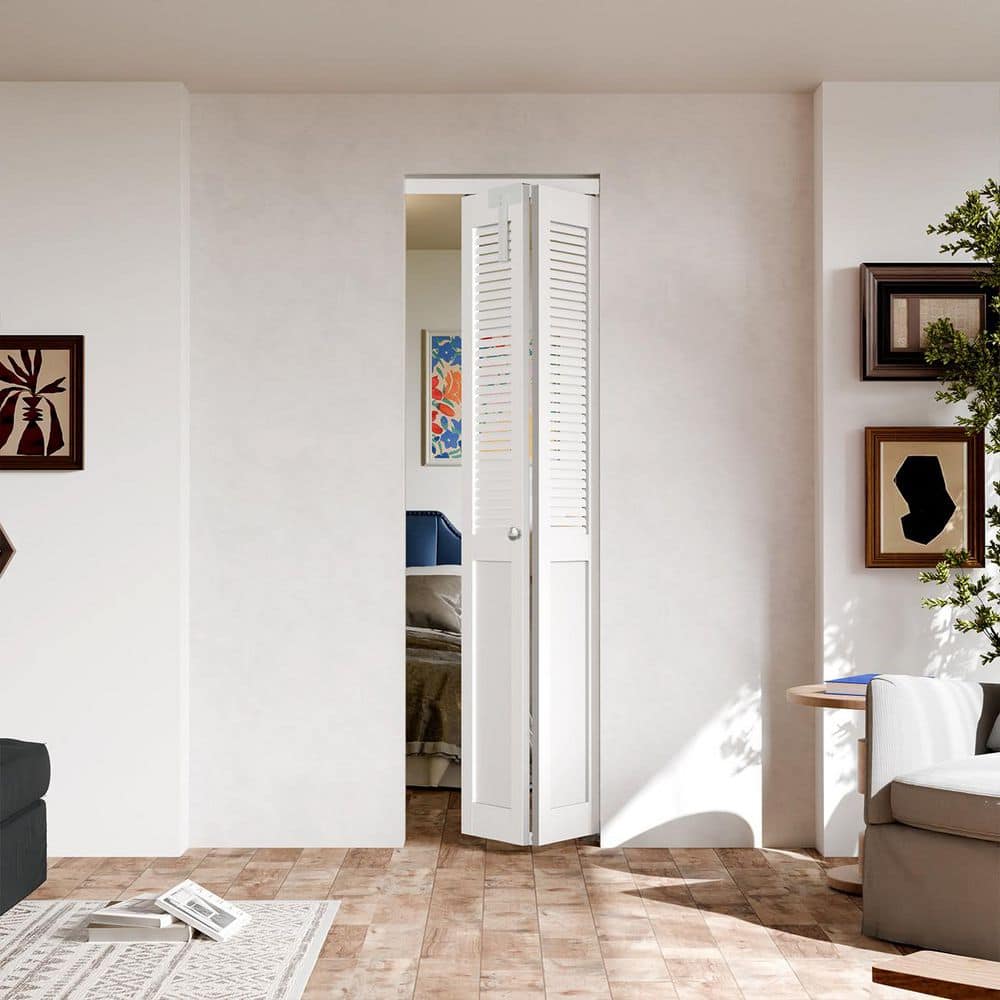 TENONER 36 in. x 80 in. Half-Panel Louver Solid Core White PVC TENONER 36 in. x 80 in. Half-Panel Louver Solid Core White PVC
