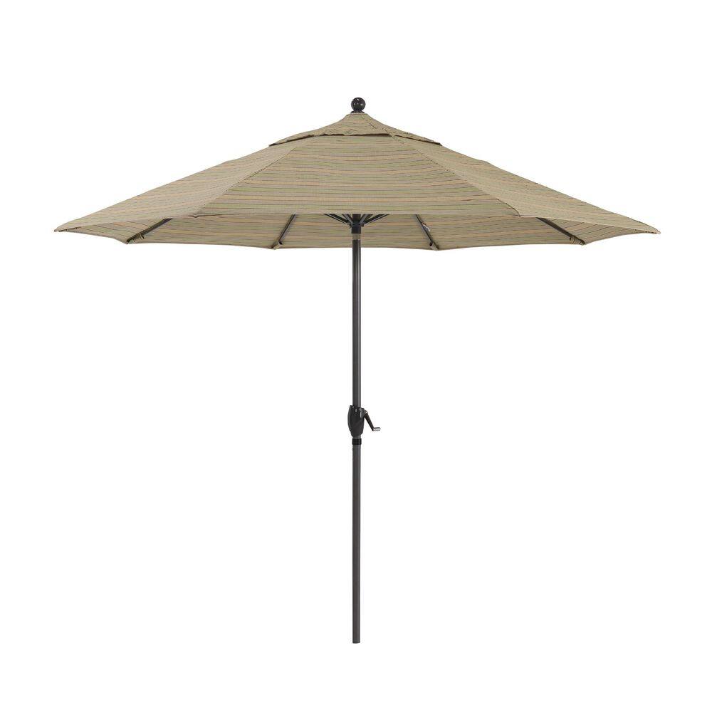 9 ft. Black Aluminum Market Patio Umbrella with Push Tilt Crank Lift in Cassidy Meadow Sunbrella price history on PriceWatchPro