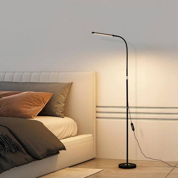 Genoci 72 in. Indoor Black Modern 1-Light Dimmable Adjustable LED