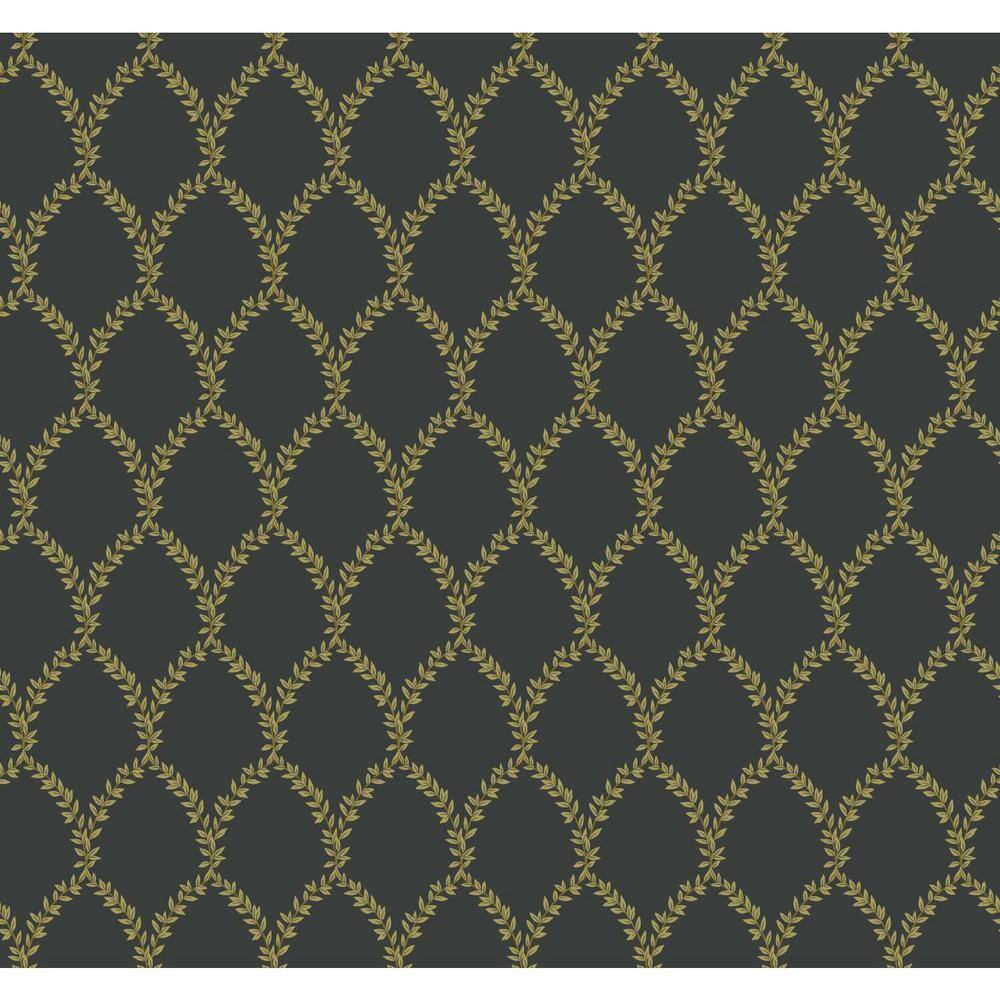 Gold and Black Non-Woven Washable Wallpaper Roll
