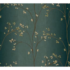 Vertical Blossoms Paper Strippable Roll Wallpaper (Covers 56 sq. ft.)