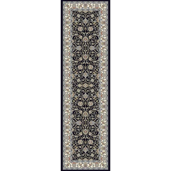Ancient Garden Navy 2 ft. x 8 ft. Indoor Runner Rug