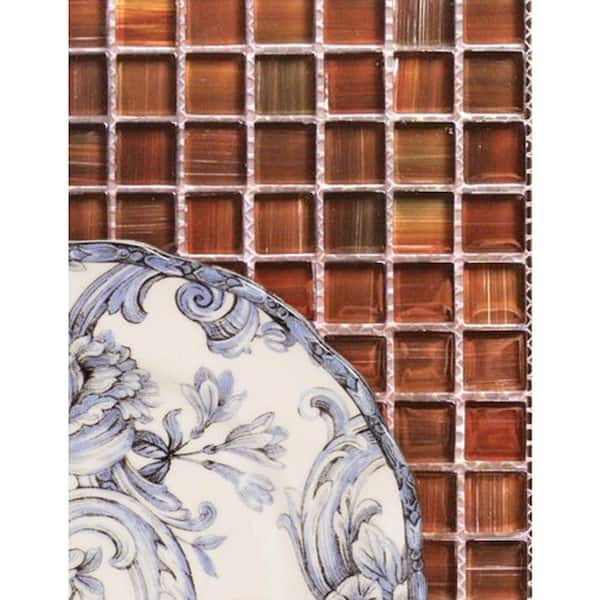Handicraft Frisco Red 12 in. X 12 in. Square Stained Glossy Glass Mosaic Wall And Pool Tile (8.4 sq.ft./Case)