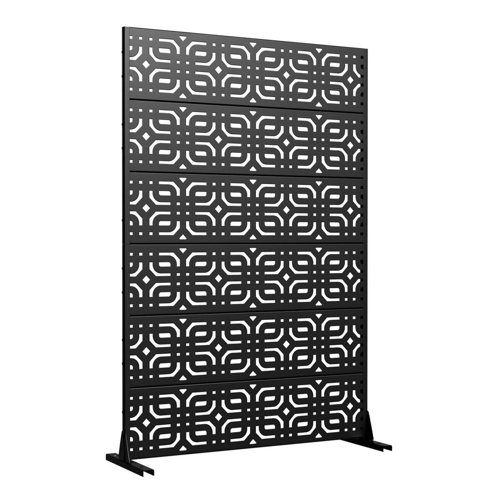 Outdoor Privacy Fence 47 in. L x 16 in. W x 72 in. H Black Galvanized Steel Garden Privacy Screen price history on PriceWatchPro