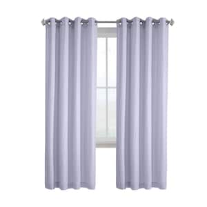 Harmony Lavender Polyester Crinkle Textured 52 in. W x 84 in. L Grommet Indoor Light Filtering Curtain (Single Panel)