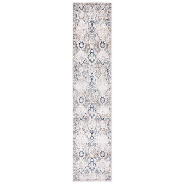 Moondust 2 ft. x 9 ft. Gray/Blue Distressed Spears Runner Rug