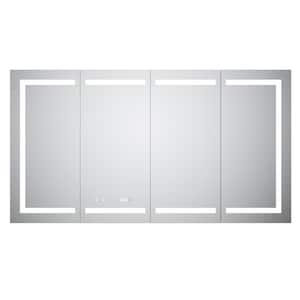 Moray 60 in. W x 36 in. H Rectangular Aluminum Recessed or Surface Mount Medicine Cabinet with Mirror and Front&Backlit
