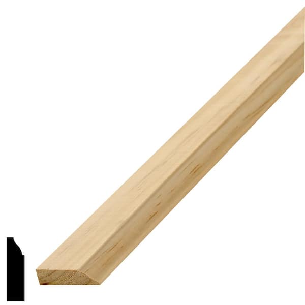 HOUSE OF FARA 7/16 in. D x 1-3/8 in. W x 84 in L Solid Pine Wood Stop Moulding Drip Cap Moulding