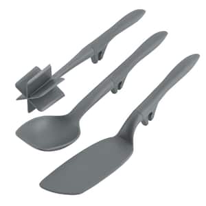 Tools and Gadgets Lazy Crush & Chop, Flexi Turner, and Scraping Spoon Set, Gray