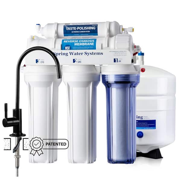 NSF-Certified 5-Stage Reverse Osmosis Water Filter System, Reduces PFAS, Chloramine, Lead, Fluoride, TDS, Black Faucet