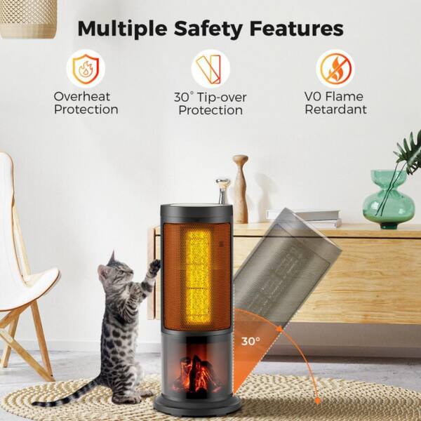 GIVIMO 17 Inch 1500W Electric Portable Tower Space Heater with 135