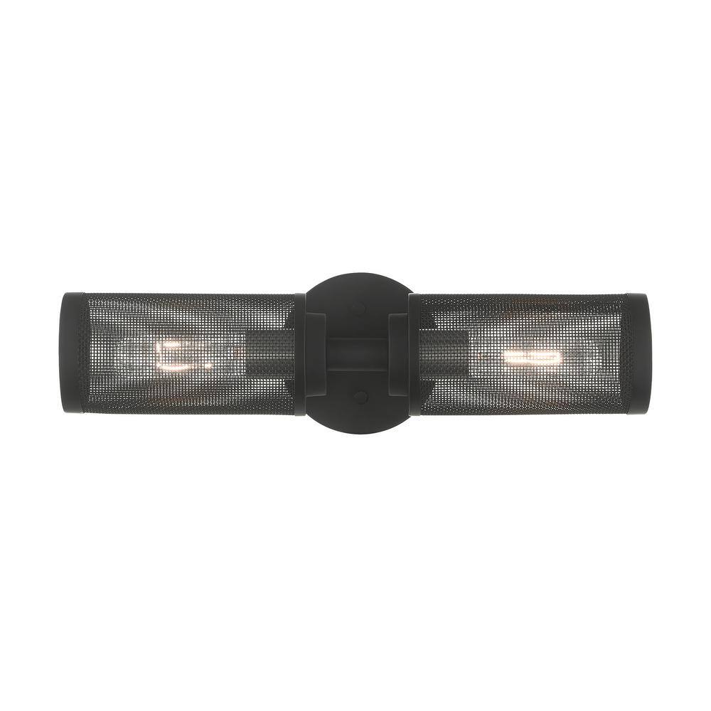 Industro Dual-Light Dimmable Sconce in Black & Brushed Nickel